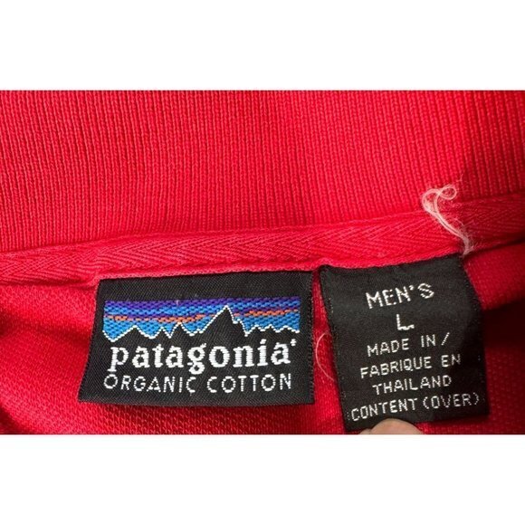 Patagonia Men's Golf Polo Shirt Size L‎ Short Sleeve Organic Cotton Red |G1 - Picture 3 of 6
